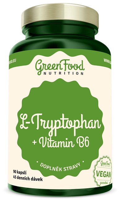 GreenFood L-Tryptophan + Vitamin B6 90 kapslí