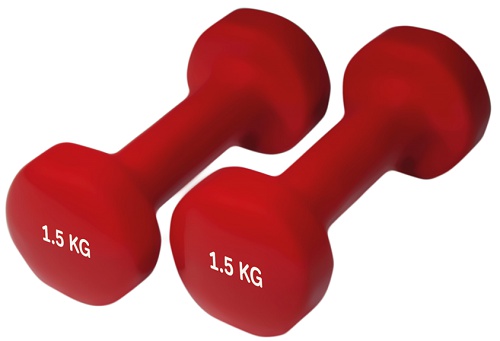 Yate činky neoprenové - červená 2x1,5 kg