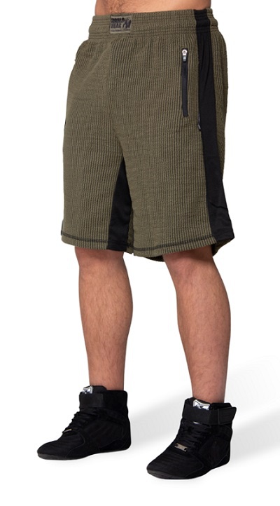 Levně Gorilla Wear Pánské šortky Augustine Old School Shorts Army Green - S/M