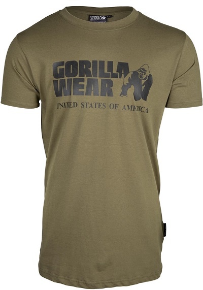 Levně Gorilla Wear Pánské tričko s krátkým rukávem Classic T-shirt Army Green - S