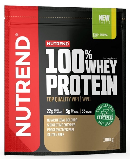 Nutrend 100% Whey Protein 1000 g - banán/jahoda