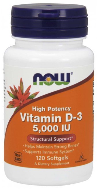 Levně Now Foods Vitamin D3 5000 IU 120 kapslí
