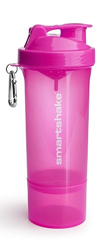 Smartshake Slim Šejkr smoke 400 ml + 100 ml - Neon Pink