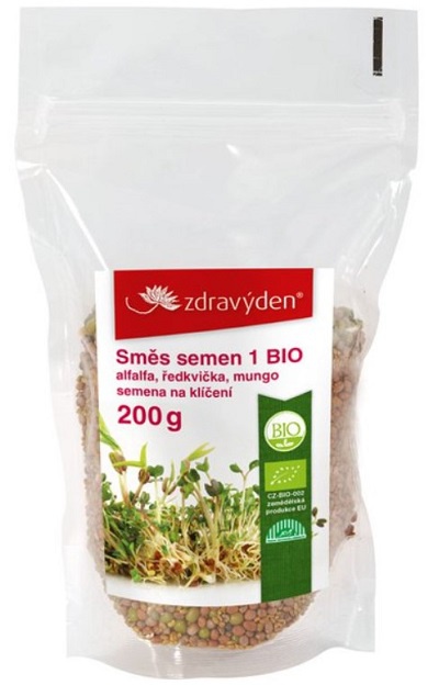 Levně Zdravý den Směs semen na klíčení 1 BIO 200 g - alfalfa, ředkvička, mungo