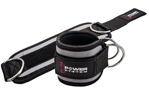 Levně Power System kotníkový adaptér Ankle Straps Gym Guy - černo/šedé