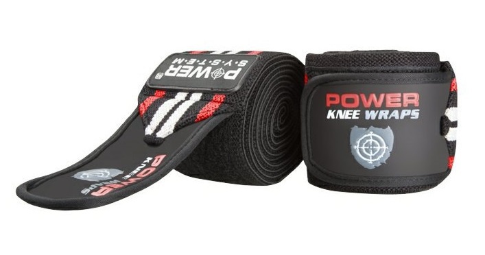 Levně Power System Bandáže na kolena KNEE WRAPS - červená