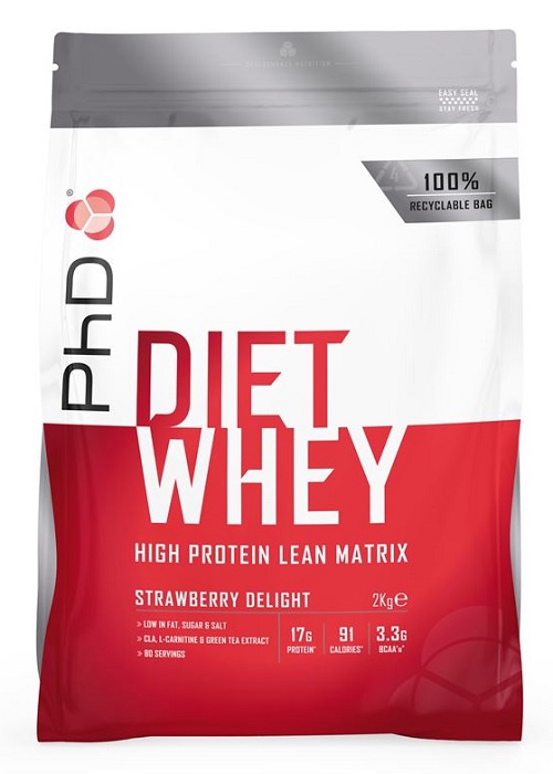 PhD Nutrition PhD Diet Whey Protein 2000 g - jahoda + šejkr 600 ml ZDARMA