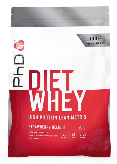 Levně PhD Nutrition PhD Diet Whey Protein 2000 g - jahoda + šejkr 600 ml ZDARMA