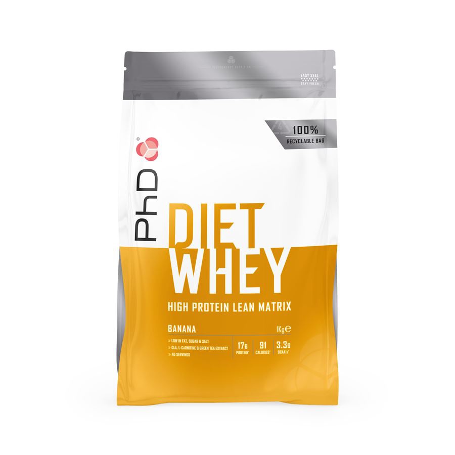 Levně PhD Nutrition PhD Diet Whey Protein 1000 g - banán + šejkr 600 ml ZDARMA