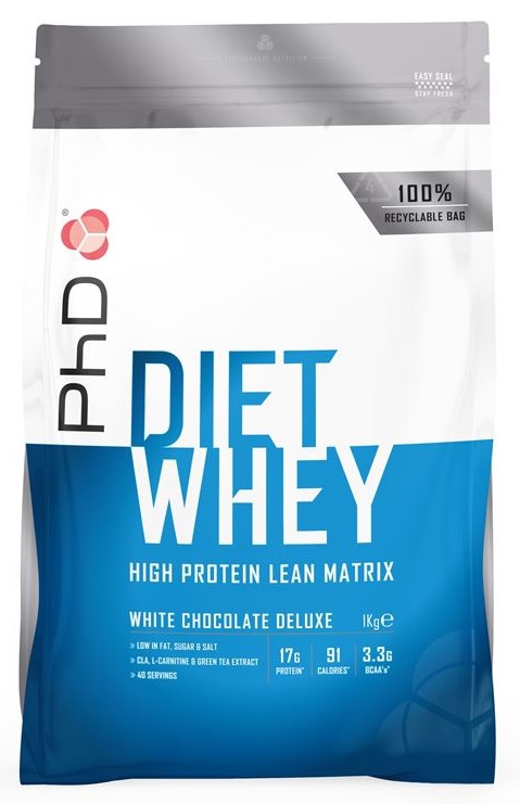 Levně PhD Nutrition PhD Diet Whey Protein 1000 g - bílá čokoláda + šejkr 600 ml ZDARMA