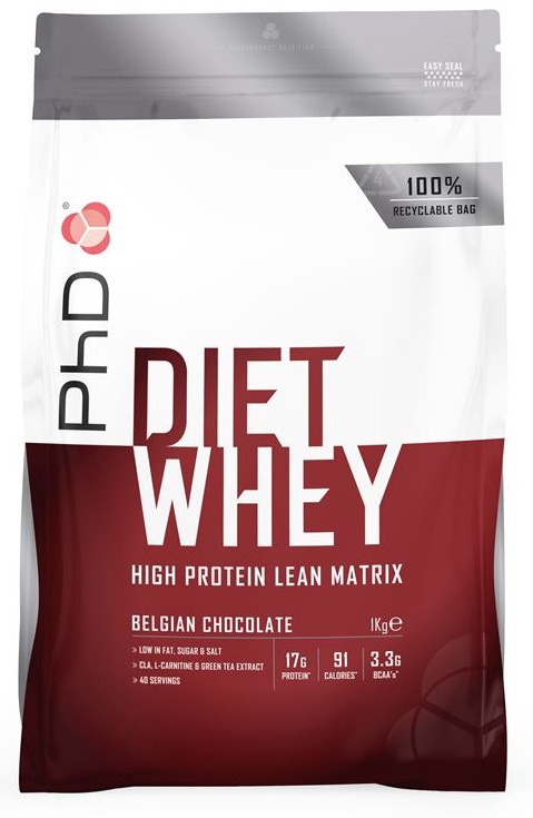 Levně PhD Nutrition PhD Diet Whey Protein 1000 g - belgická čokoláda + šejkr 600 ml ZDARMA
