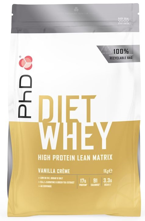 Levně PhD Nutrition PhD Diet Whey Protein 1000 g - vanilka + šejkr 600 ml ZDARMA