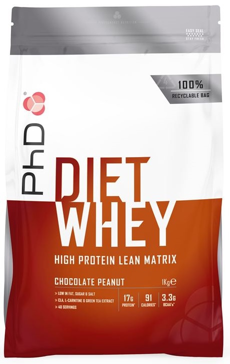 Levně PhD Nutrition PhD Diet Whey Protein 1000 g - čokoláda/arašídy + šejkr 600 ml ZDARMA