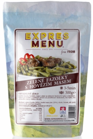 Levně Expres menu Zelené fazolky s hovězím masem 300g