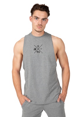 Levně Gorilla Wear Pánské tílko Cisco Drop Armhole Tank Top Gray/Black - S