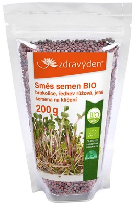 Levně Zdravý den Směs semen na klíčení 2 BIO 200 g - brokolice, ředkev růžová, jetel