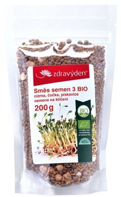 Levně Zdravý den Směs semen na klíčení 3 BIO 200 g - cizrna, čočka, pískavice
