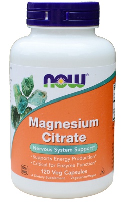 Levně Now Foods Magnesium Citrate, Hořčík citrát 120 kapslí