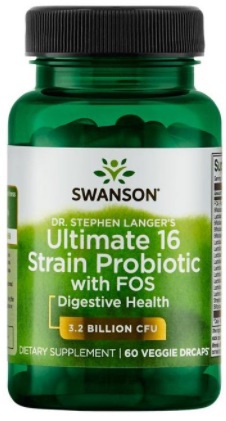 Levně Swanson Dr. Stephen Langer's Ultimate 16 Strain Probiotic with FOS 60 kapslí