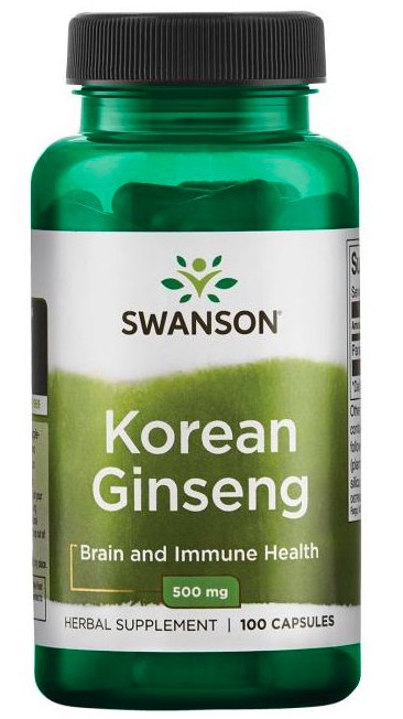 Levně Swanson Korean Ginseng (Korejský Ženšen) 500 mg 100 kapslí