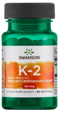 Swanson Vitamín K2 Natural 100 mcq 30 kapslí