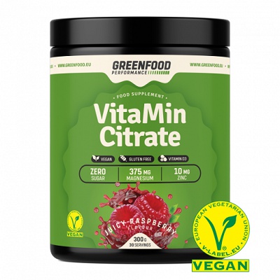 Levně GreenFood Performance VitaMin Citrate 300 g - malina