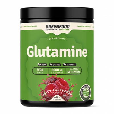 Levně GreenFood Performance Glutamine 420 g - malina