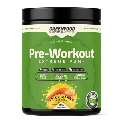 Levně GreenFood Performance Pre-Workout 410 g - mango