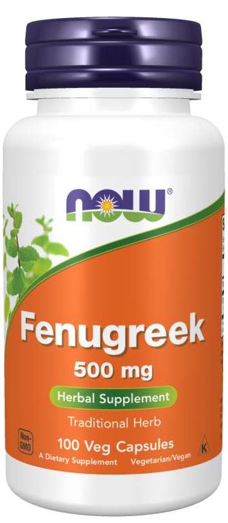 Now Foods Fenugreek, Pískavice řecké seno 500 mg 100 rostlinných kapslí