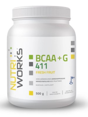 NutriWorks BCAA + Glutamin 4:1:1 500 g - čerstvé ovoce