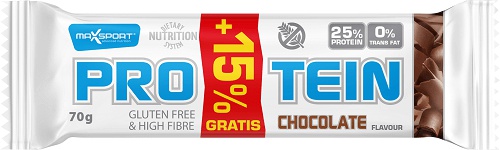 MaxSport Protein Bar 60g + 15% GRATIS - čokoláda