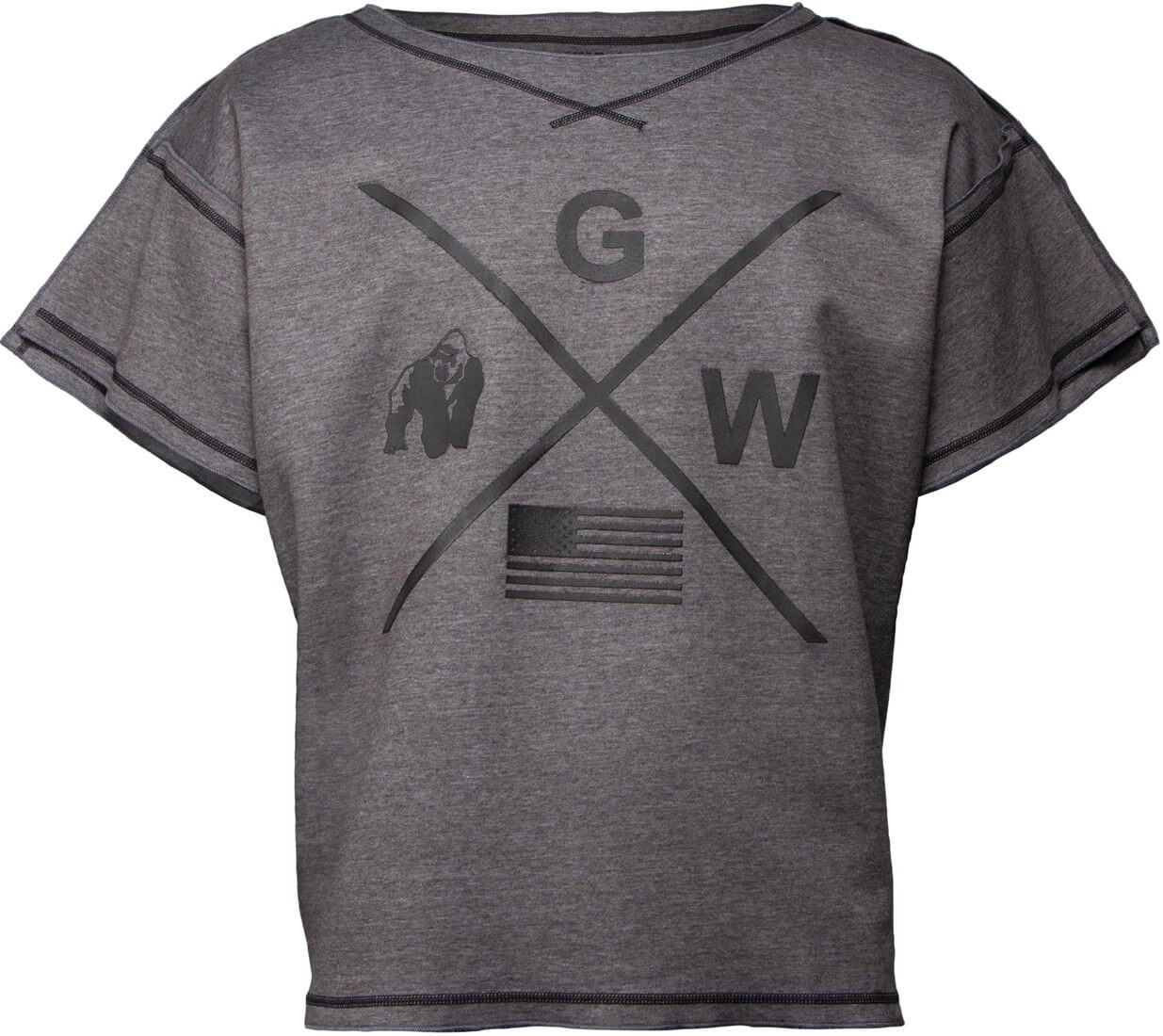 Levně Gorilla Wear Pánské tričko s krátkým rukávem Sheldon Workout Top Gray - S/M