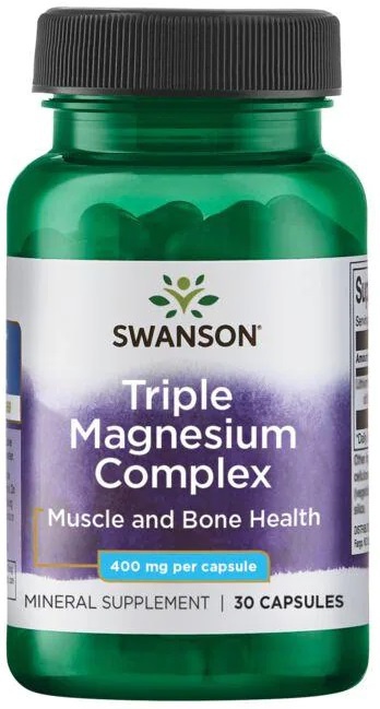Swanson Triple Magnesium Complex 400 mg 30 kapslí 