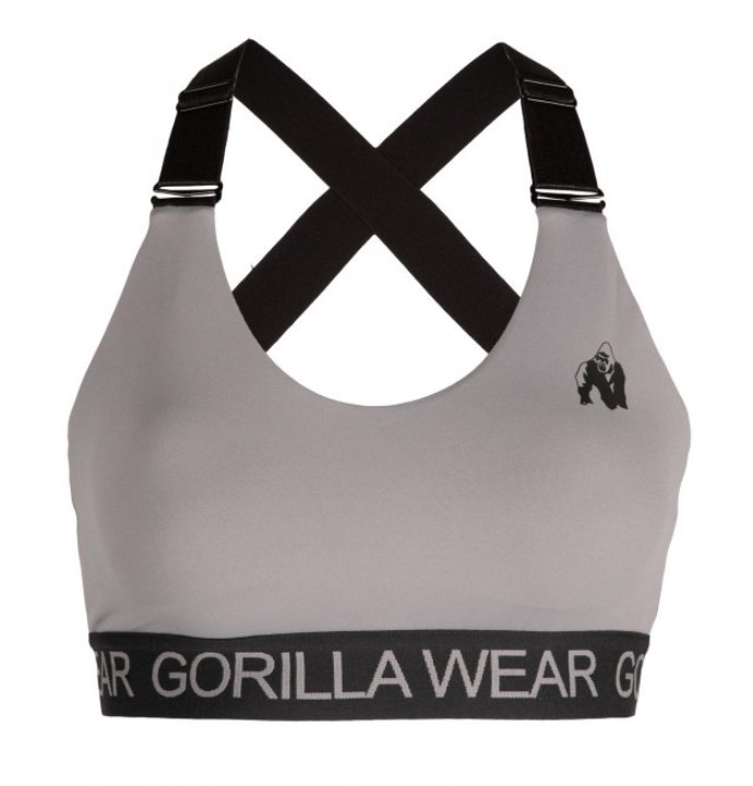 Levně Gorilla Wear Colby sportovní podprsenka šedá - XS