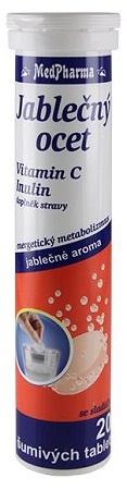 MedPharma Jablečný ocet + vit.C + inulin 20 šumivých tablet