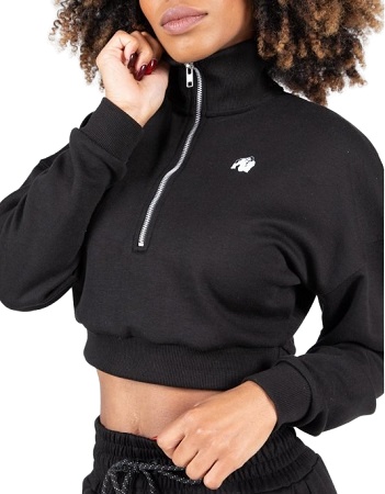 Gorilla Wear Dámská Ocala crop top mikina se zipsem černá - XL