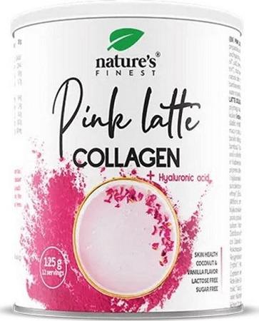 Levně Nature's Finest Pink Latte Collagen + Hyaluronic Acid 125 g