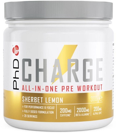 Levně PhD Nutrition PhD Charge Pre-Workout 300 g - citronový sorbet