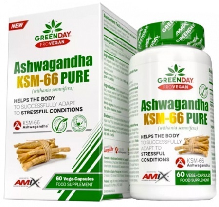 Levně Amix Nutrition Amix GreenDay ProVEGAN Ashwagandha KMS-66 Pure 60 kapslí