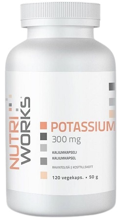 Levně NutriWorks Draslík Potassium 300mg 120 kapslí