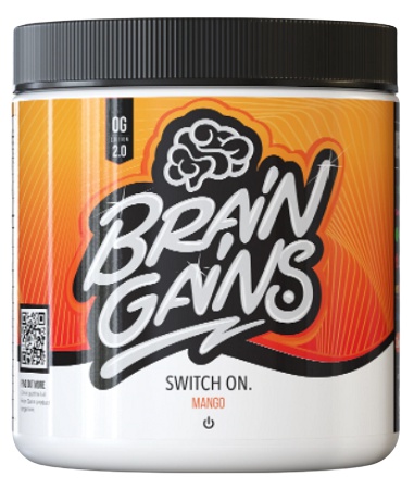 Levně Brain Gains Switch On 225 g (S KOFEINEM) - mango