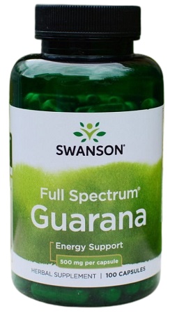 Levně Swanson Full Spectrum Guarana 500 mg 100 kapslí