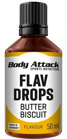 Levně Body Attack Flav Drops 50 ml - Máslová sušenka