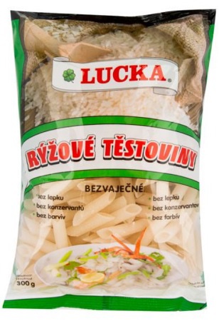 Lucka Těstoviny rýžové bezlepkové 300 g - Penne