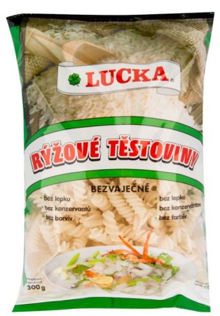 Lucka Těstoviny rýžové bezlepkové 300 g - Vřetena