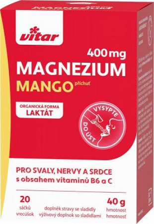 Levně Enervit Vitar Magnézium 400 mg 20 sáčků - mango