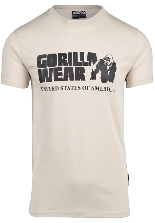 Gorilla Wear Pánské tričko s krátkým rukávem Classic T-shirt Beige - 4XL