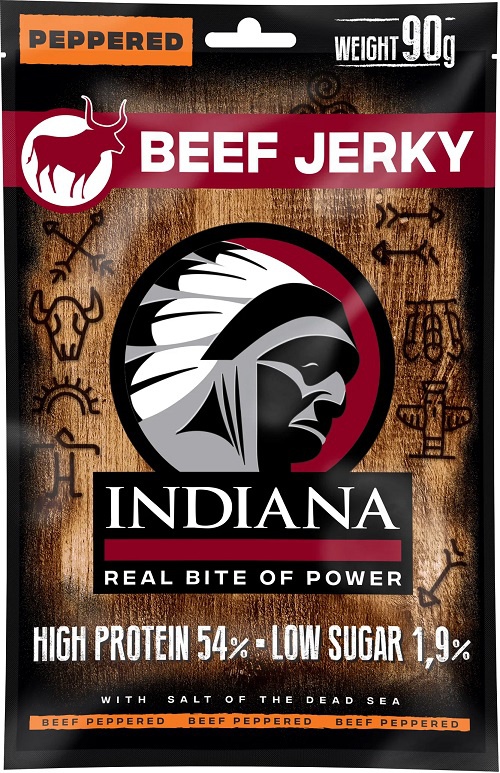 INDIANA Jerky hovězí Peppered ZIP 90g