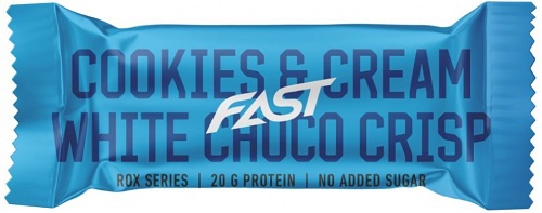 Levně Fast Rox Protein bar 55 g - Cookies & Cream/White Chocolate