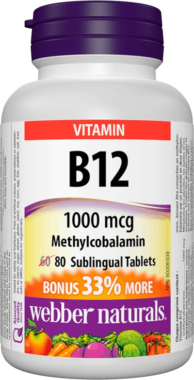 Webber Naturals Vitamin B12 1000 mcg 80 tablet